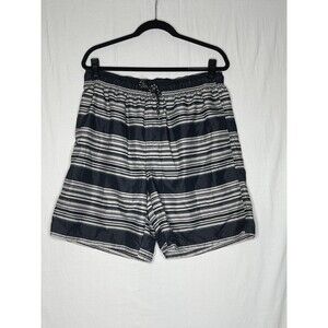 OP Ocean Pacific Men's Swim Trunks Size L/G (36-38) Drawstring Grey White Black